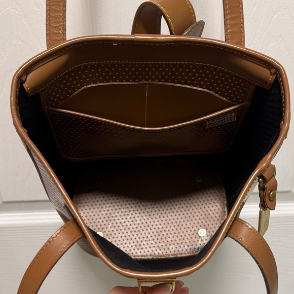 Dooney & Bourke Tan Leather Tote Bag | Gold Hardware | Classic Structured Purse - Picture 8 of 8